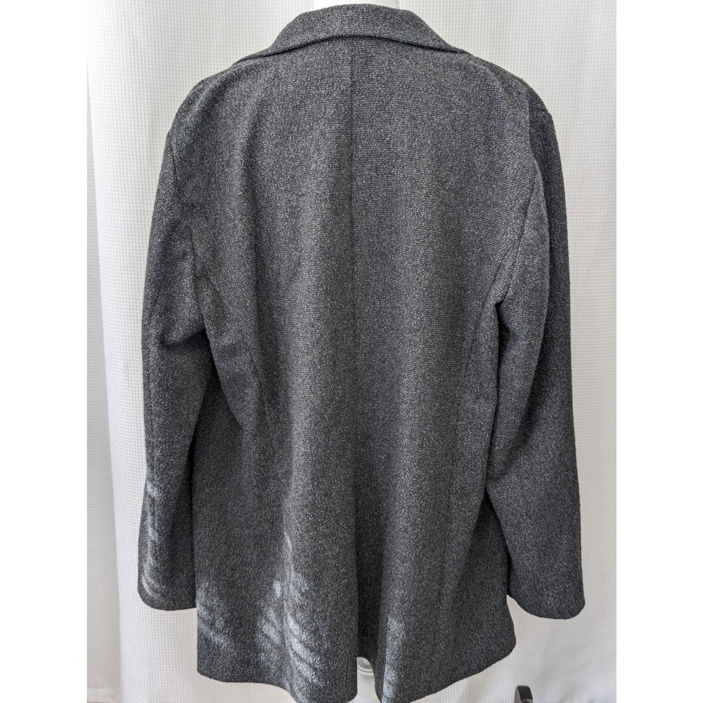 J. JILL! MICRO NUBBY FINISH BLACK, WHITE WOOL BLEND STRETCH JACKET! SZ L - Picture 8 of 8